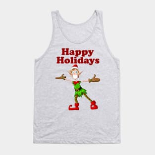 Christmas Elf Spreading Arms And Smiling Tank Top